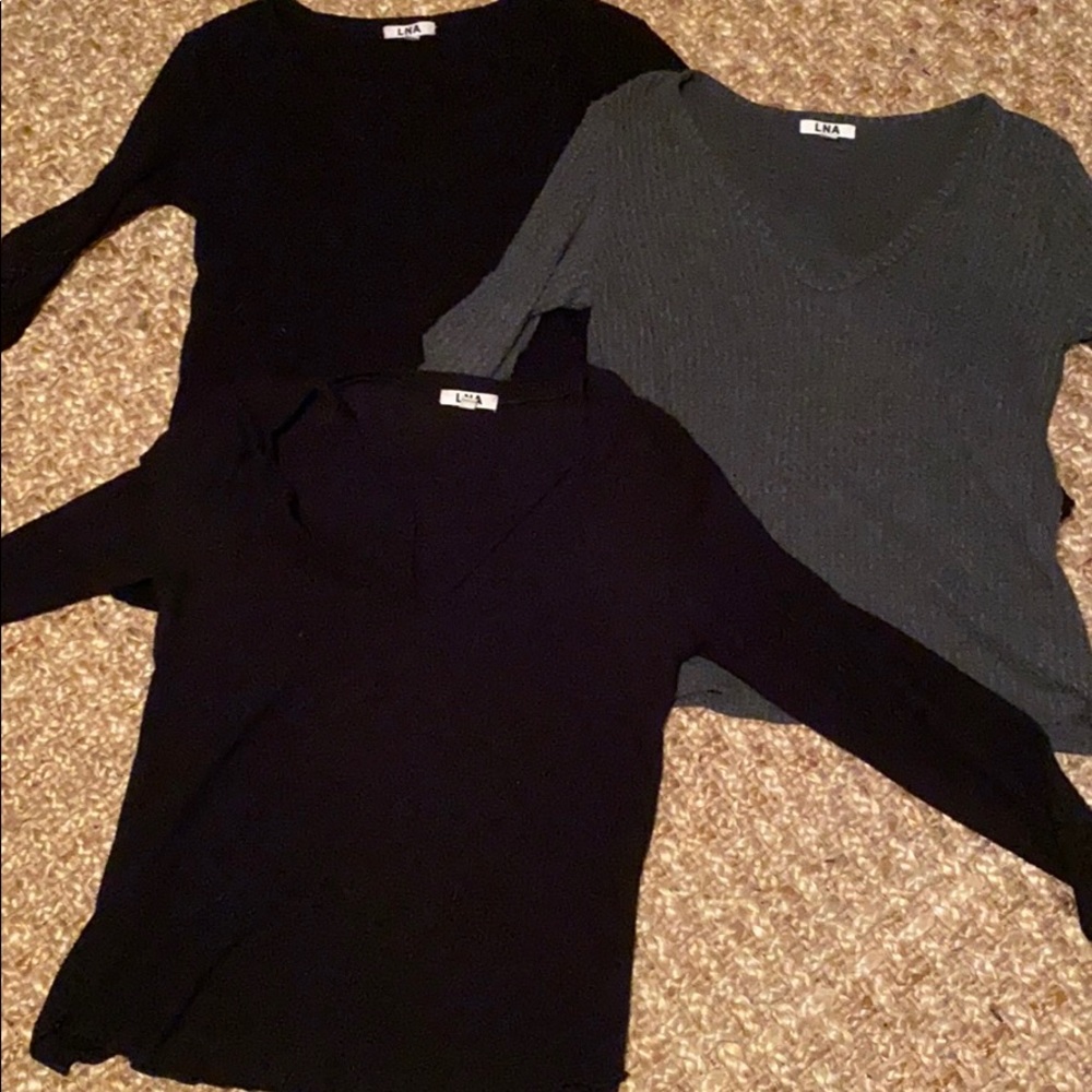 LNA Gray/Black Thermal Shirt LOT